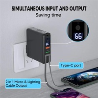 Nouvelle Boîtier de Charge Multifonction 4-en-1 2026 avec Batterie Externe 10000mAh, Câble Intégré, Prise Secteur et Batterie Li-Polymère – Alimentation Mobile