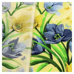 Custom Design Floral Liberty London Digitale Print 100% Katoenen Voile Stoffen Voor Jurk