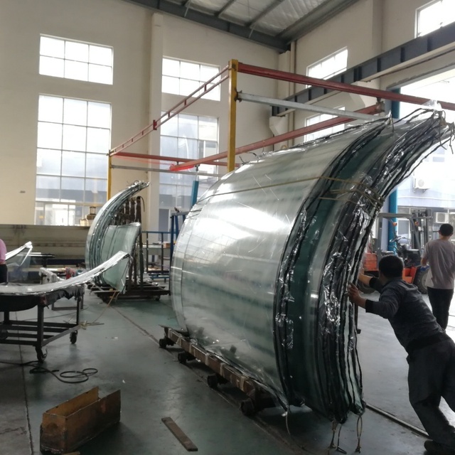 Large Size Bent Tempered Glass 3660x2440mm - Custom Curvature Architectural Glass for Curtain Wall Observation Elevator