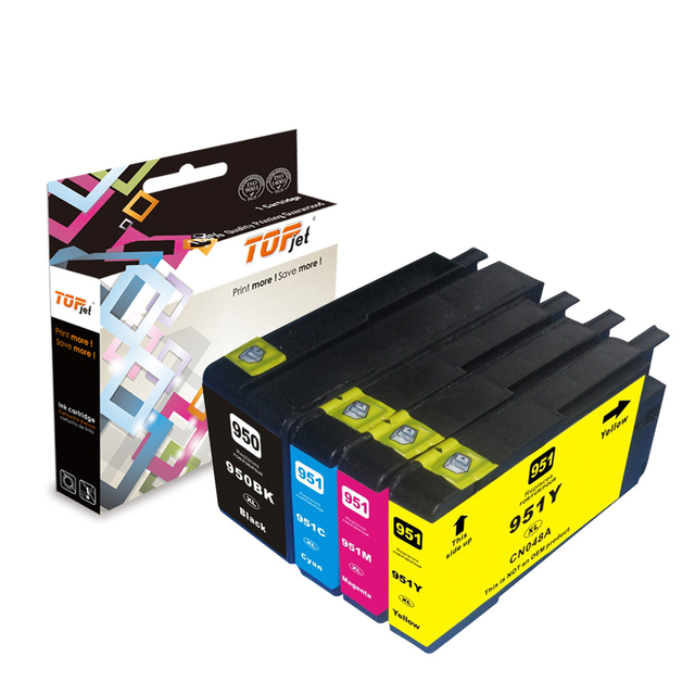 Topjet 950XL 951XL 950 951 XL Cartucho De Tinta Compatible Color Ink Cartridge for HP Officejet Pro 8650 8610 Inkjet Printer
