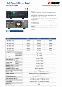 MATRIX 3600W <b>High</b> Precision Adjustable Programmable DC Bench Switching <b>Power</b> Supply with 3-Year Warranty for Industrial Use - Product Image 6