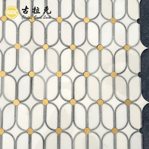 Mosaico de Mármol Blanco Chino de Lujo con Puntos de Latón para Paredes, Pisos y Decoración Interior Moderna de Hoteles y Hogares a Buen Precio - Product Image 4