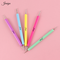 Spot marchandises multicolore acrylique poignée en plastique Double tête métal pointillage outil strass sélecteur point perceuse stylo 5 pièces ensemble