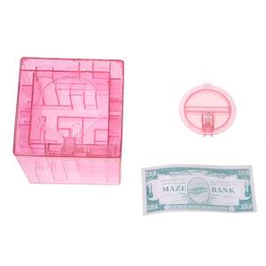 레일리 노벨티 게임즈 돼지 저금통 퍼즐 큐브 플라스틱 투명 돈 저금 미로 3D 레이저 - Product Image 2