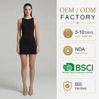 Fabricant de vêtements à Guangzhou, OEM, robes courtes moulantes dos nu simples et élégantes pour femmes, sexy