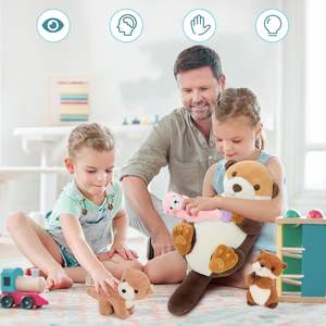 MorisMos 5 uds <span class=keywords><strong>nutria</strong></span> de mar peluche bebés 23,6 ''gigante mamá <span class=keywords><strong>nutria</strong></span> 3 bebé <span class=keywords><strong>nutria</strong></span> juguetes de peluche Concha niño niña decoración niños 3-5 - Product Image 5