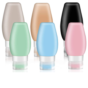 Portable Silicone Travel Bottle Set 90ml Empty Reusable Container with <b>Rubber</b> Stopper for Facial Cleanser - Product Image 2