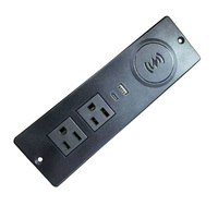 Cargador Inalámbrico con Enchufe Estadounidense, Regleta de Alimentación Empotrada para Escritorio, Sofá, Tomacorriente Integrado en Mesa, Cargador USB para Hotel, Tomacorriente para Muebles
