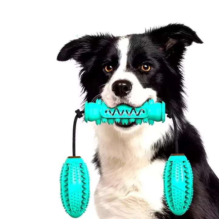 Игрушка для собак зубчатая молярная палочка с 2 шариками для чистки зубов для собак