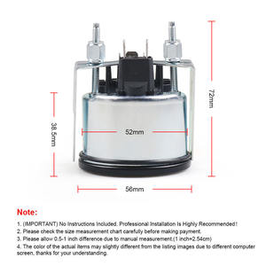 Voltímetro de Tipo Puntero de 52 mm para Motores Marinos Automotrices y Vehículos de Construcción - Mide Resistencia, Corriente Continua y Alterna, Rango de 8-16 V - Product Image 3