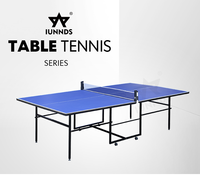 Table de ping-pong IUNNDS pleine grandeur en MDF, pour intérieur/extérieur, mobile et pliable.