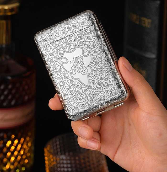 metal cigarette case peaky blinders Alloy Engraved Pattern Pressure-resistant Self-opening Box Exquisite Holiday Gift 1920s Gangster Cigarette Case -