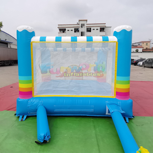 Commercial Indoor Mini Bouncer Chateau Inflatable <b>Bounce</b> House with 300KG Capacity Portable Design Colorful Rainbow for Kids - Product Image 2