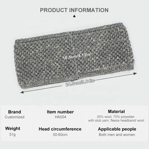 Winter Woll-Strick Baby Mädchen Großhandel Maßgeschneiderte Luxus Designer Stirnbänder für Frauen Fleece Weiche Modische Kopfbänder - Product Image 6