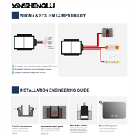 Sakelar Sensor Sentuh Cermin Nirkabel 60W DC 12-24V Modul Sentuh Kapasitif Ganda dengan Output Speaker untuk Cermin Kamar Mandi LED