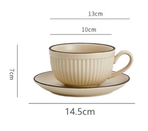 Taza de Café de Cerámica Estilo Calabaza Retro en Oferta, Juego de Taza y Platillo con Diseño Único y Lindo para Latte, Ideal para el Hogar y la Oficina - Product Image 5