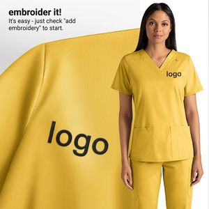 Women's V-Neck Scrub Top Solid Color Short Sleeve With Pockets Workwear Uniforms Moisture Wicking Standard Plus Size - Product Image 4