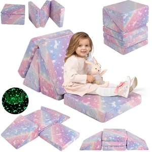 Dark Play Equipment Kids Luminous Sofa Factory Safe Non Toxic Foldable Kids Sofa Bed Puzzle Indoor Playground Kids Furniture