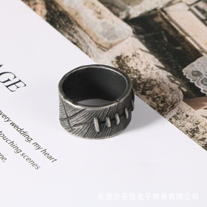 Stainless Steel Retro Men's <b>Ring</b> SA1222 Patchwork Design Geometric Pattern Gift Jewelry - Product Image 1
