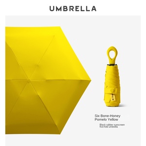 LS08 siêu nhẹ Mini xách tay CN ô với năm lần Vòng cao su màu đen và Bảo vệ UV cho du lịch người lớn 'bán buôn - Product Image 6
