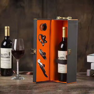 Boîte <span class=keywords><strong>cadeau</strong></span> en cuir PU pour vin rouge, <span class=keywords><strong>coffret</strong></span> <span class=keywords><strong>cadeau</strong></span> en cuir pour une bouteille de vin rouge, boîte en papier pour emballage de bouteille, boîte <span class=keywords><strong>cadeau</strong></span> élégante pour vin rouge - Product Image 3