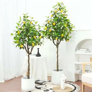 Grande Albero di Limone Artificiale Nordico per Interni, Albero Decorativo Verde <span class=keywords><strong>Bonsai</strong></span>, Materiale PU e PVC Morbido, Altezza 120-180cm - Product Image 4