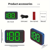 Meteran otomatis mobil Universal, Speedometer Digital GPS X1, tampilan Hud Head up, Font besar Universal