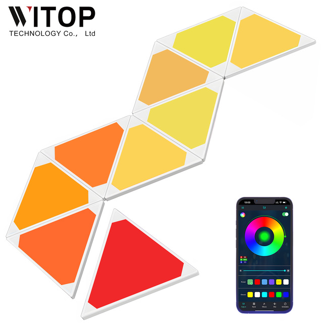Smart Triangular Light Panel LED Light Intelligent Control Game Synchronized RGB Voice Control Triangular Wall Lamp DIY Kit