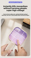 Raquette anti-moustiques électrique USB avec lampe d'attraction, mini répulsif automatique deux-en-un pour usage domestique, portée 20 m²