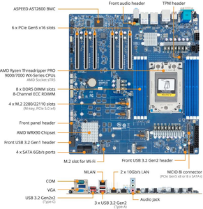 Carte mère de station de travail MH53 G40 WRX90 Threadripper PRO 9000 7000 WX Series DDR4 PCIe5 X16 Slots Nouvelle WRX90 WRX90 WRX90 - Product Image 3