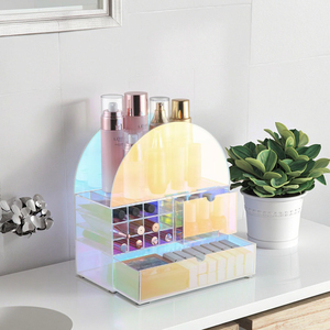 Boîte de rangement moderne en acrylique pour soins de la peau, organisateur de parfums de bureau avec forme rectangulaire en plastique PP et utilisation de cartes magnétiques - Product Image 2