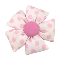 Fleur en tissu rembourrée de 8 cm à cinq pétales, colorée, à pois 3D, accessoire DIY pour cheveux, vêtements, chapeaux, chaussures, chaussettes, embellissement