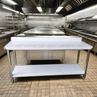 Meilleur prix, plan de travail en acier inoxydable 201/304 pour cuisine et buanderie, capacité de charge de 300 kg/m, design robuste, table de préparation des repas