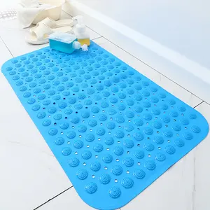 Нескользящий синий складной Водонепроницаемый прямоугольный коврик на присосках для массажа пола, нескользящий изогнутый ПВХ резиновый коврик для ванной комнаты