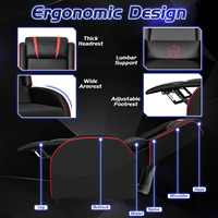 Chaises modernes de luxe pour jeux d'ordinateur, canapé gonflable avec porte-gobelet, chaise de jeu ergonomique et pliable pour le bureau