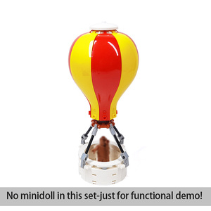 IQFUN MOC Ballon à air chaud rayé rouge et jaune, blocs de construction en plastique ABS, modèle éducatif, <span class=keywords><strong>jouet</strong></span>, briques d'assemblage DIY, construction - Product Image 3