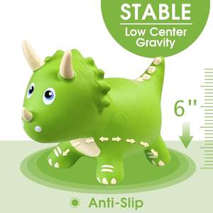 Juguetes inflables de dinosaurio Hopper para exteriores, caballo inflable con manijas mecánicas blancas, decoración de alta calidad para niños pequeños. - Product Image 5