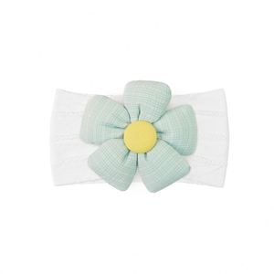 Diadema de algodón y nailon puro europeo-americano Manot con diseño de flor grande para recién nacidos, accesorios suaves para el cabello, embalaje personalizado - Product Image 6