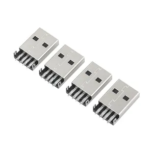 Partstock USB 2.0 남성 포트 커넥터 솔더 잭 USB 수리 교체 어댑터 소켓 커넥터