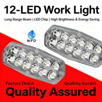 Phare de travail tout-terrain universel à 12 LED, 8V-85V 240W, faisceau multiple blanc, boîtier en aluminium étanche, pour la mise à niveau et la rénovation de véhicules et motos