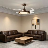 Ventilateur de plafond rétro de style chinois avec télécommande, LED, moteur DC en fer, 6 vitesses silencieuses pour chambre et restaurant