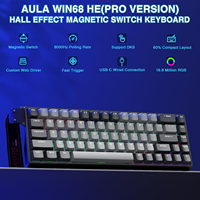 Clavier de jeu AULA WIN68HE Pro Max à interrupteurs magnétiques, taux de polling 8K, précision 0,01 mm, Snap Tap, SOCD Rapid Trigger, rétroéclairage RGB, 68%