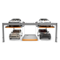 Système de voiturier à 4 poteaux 2500kg 2 niveaux Ascenseur de stationnement multiplateforme