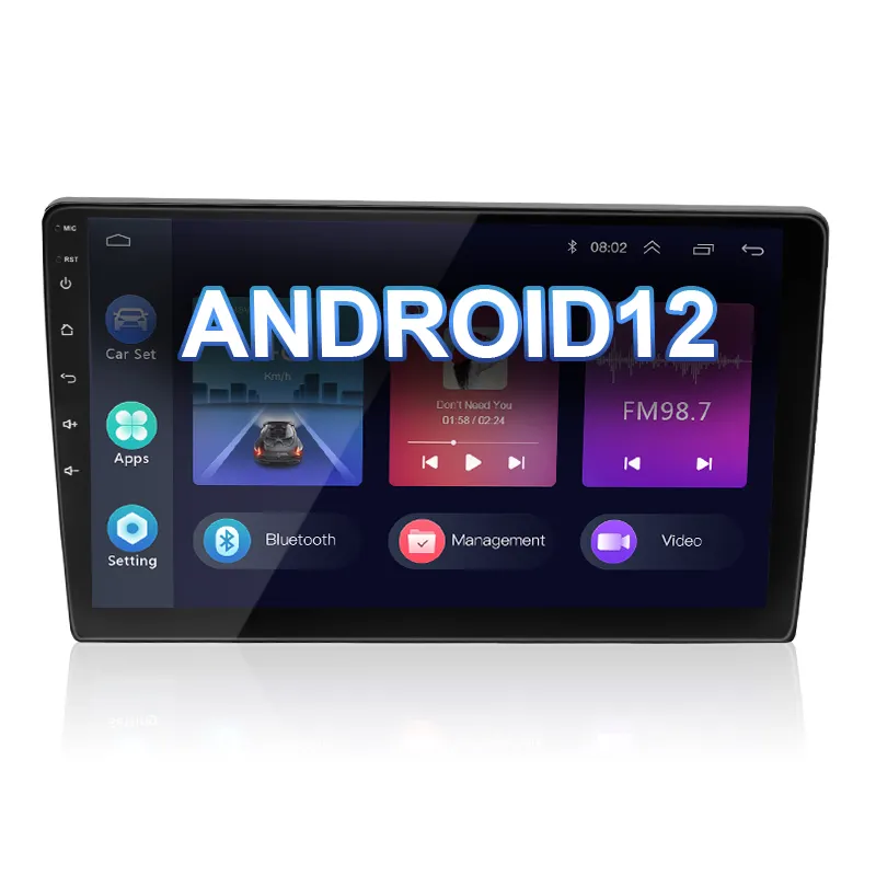 2 Din Autoradio 4+64G 9 Inch Android Car Radio Support Rds Bt Gps Wifi Auto Carplay Mirror Link 4G Cooling Fan RGB