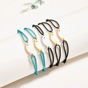 FY moda bilezik ve bilezikler erkekler kadınlar bağlantılı Twisted 3 çember yüzükler U şekli Vachette toka kolye ayarlanabilir dize bilezik - Product Image 5