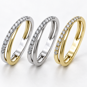 Anello bicolore da donna con design geometrico semplice, adatto per l'uso quotidiano. - Product Image 4