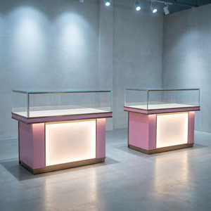 Vetrina Espositiva di Lusso Rosa con Illuminazione LED, Arredamento Personalizzato per Gioiellerie e Boutique - Product Image 5