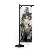 Drapeau de table mini Nobori en gros, imprimé personnalisé, avec support de poteau, pour affichage de bannière de bureau, thème dessin animé et anime