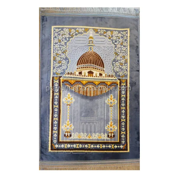 Großhandel Fabrik lieferant für hochwertige bedruckte geprägte Raschel Gebets matte 80*120cm islamische und muslimische Gebets matte Teppich