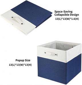 Foldable Fabric <b>Storage</b> Basket Square Collapsible <b>Storage</b> Cube Bins Organizer with Handles for Jewelry Underwear Toys Socks - Product Image 4